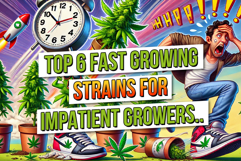 7 cannabis strains that sound fake but absolutely slap Colourful cartoon cannabis bud characters in streetwear with bold title text saying “7 strains that sound fake but absolutely slap