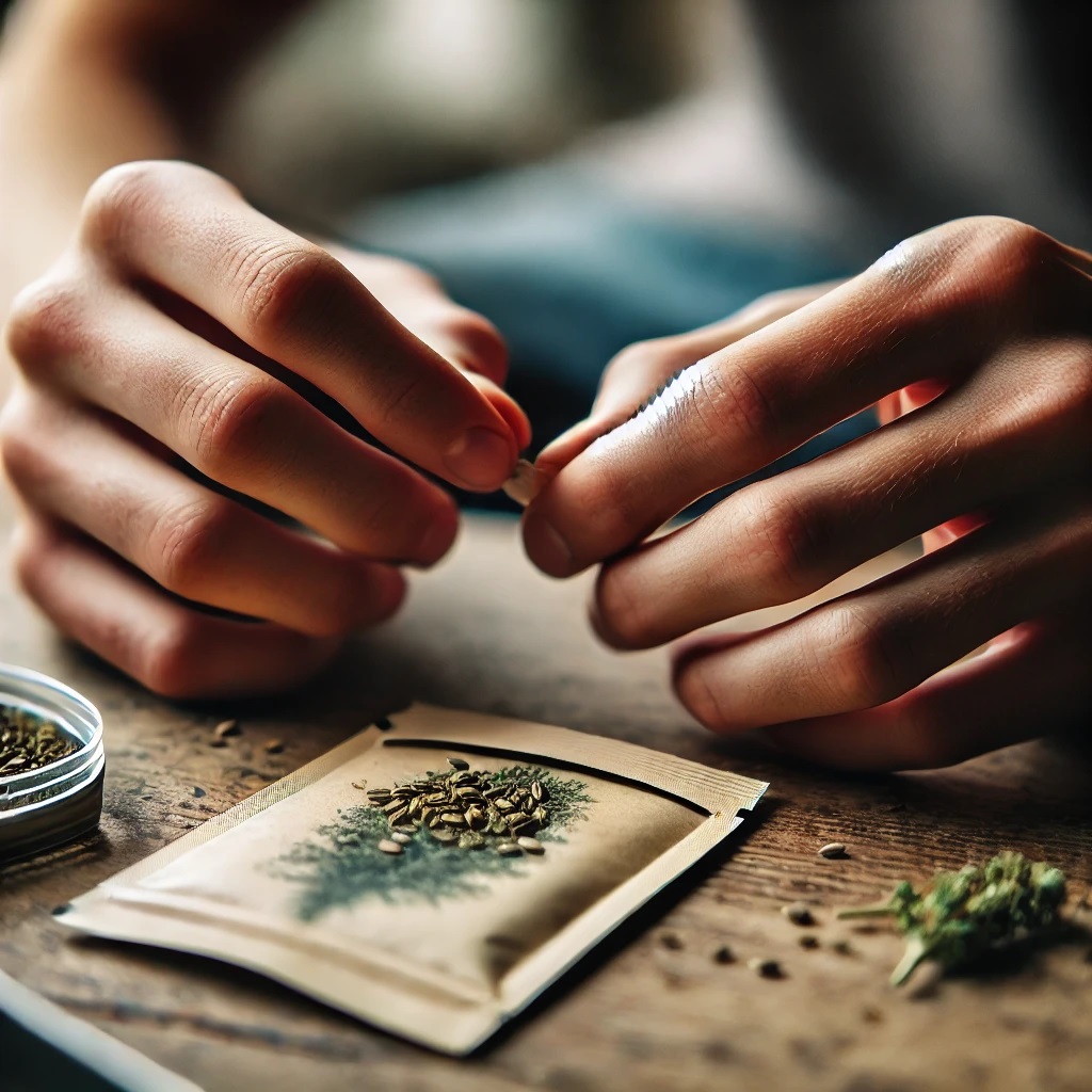 Tips for travelling with cannabis seeds person removing cannabis seeds